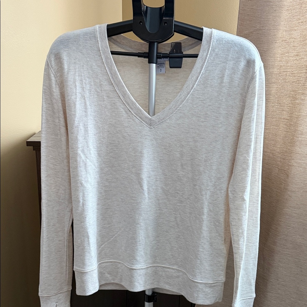 Athleta V-Neck Cream Top